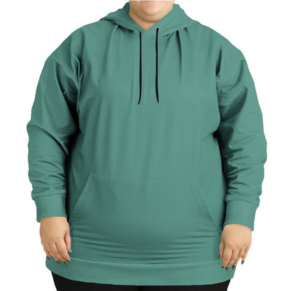 Medium Muted Blue-Green Hoodie PLUS (BG-MU-ME) - Woman Front PLUS