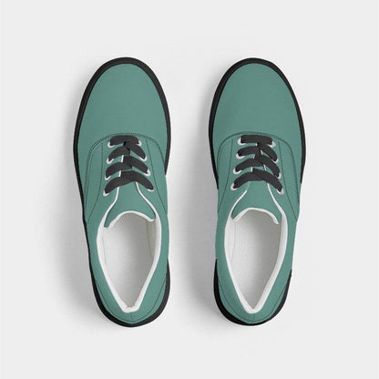 Medium Muted Blue-Green Men's Canvas Sneakers (BG-MU-ME) - Top