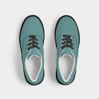 Medium Muted Blue-Green Men's Canvas Sneakers (CBG2-MU-ME) - Top