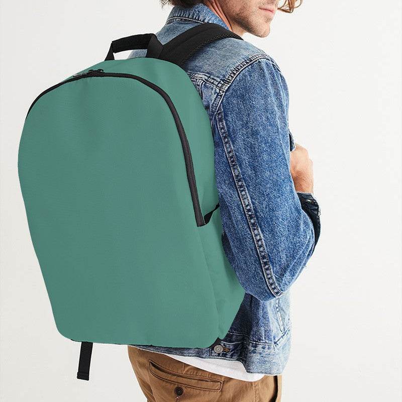 Medium Muted Blue-Green Waterproof Backpack (BG-MU-ME) - Man CloseUp