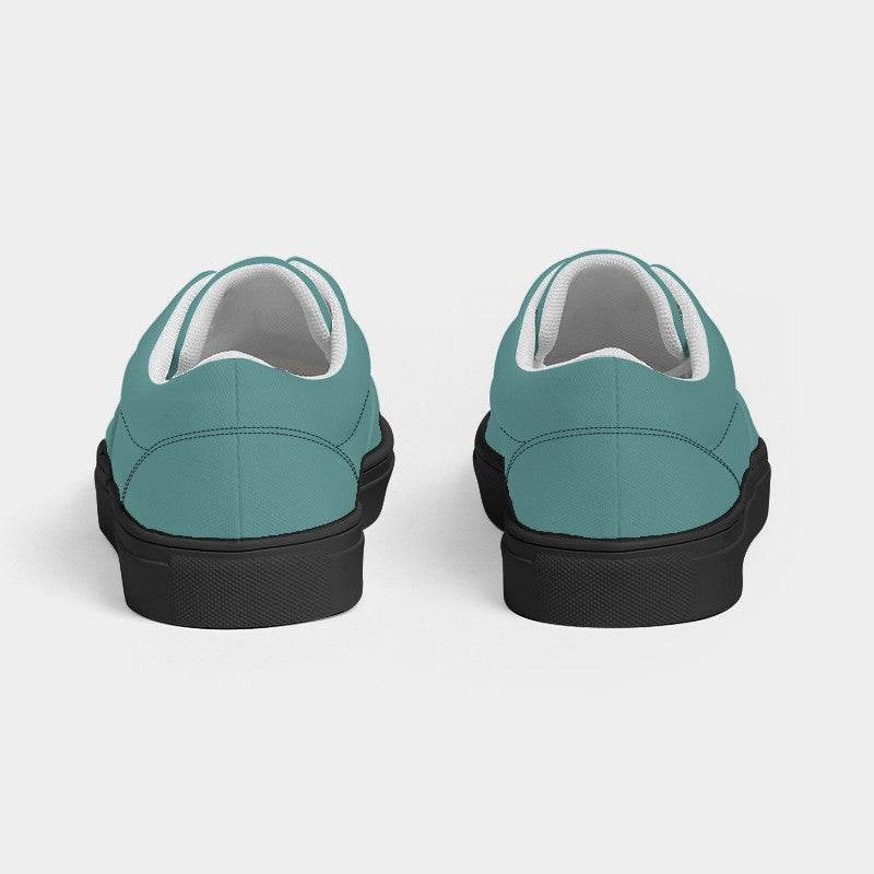 Medium Muted Blue-Green Women's Canvas Sneakers (CBG2-MU-ME) - Back