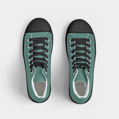 Medium Muted Blue-Green Women's High-Top Canvas Sneakers (BG-MU-ME) - Top