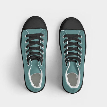 Medium Muted Blue-Green Women's High-Top Canvas Sneakers (CBG2-MU-ME) - Top