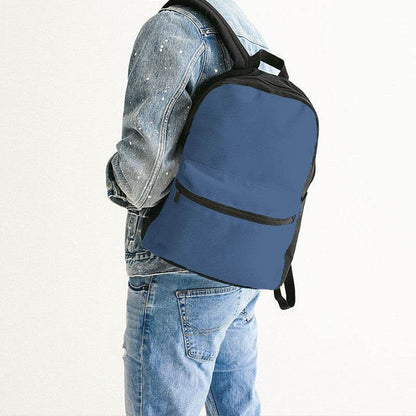Medium Muted Blue Canvas Backpack (IB2-MU-ME) - Man Back CloseUp