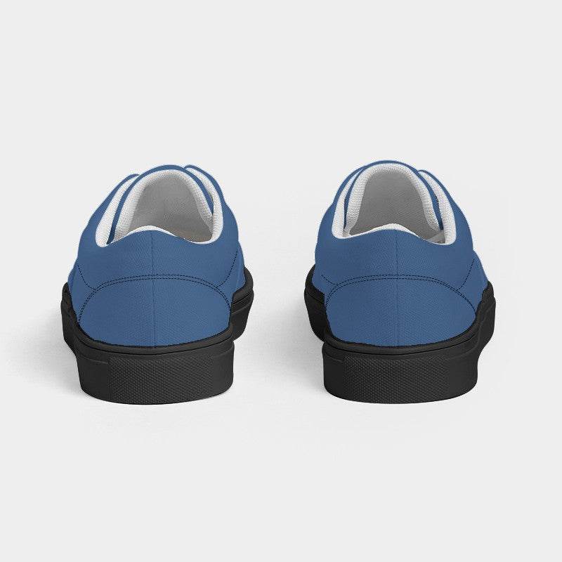 Medium Muted Blue Men's Canvas Sneakers (IB2-MU-ME) - Back