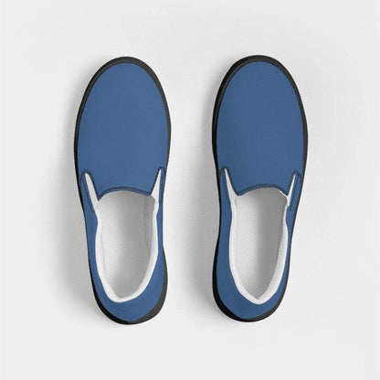 Medium Muted Blue Men's Slip-On Canvas Sneakers (IB2-MU-ME) - Top
