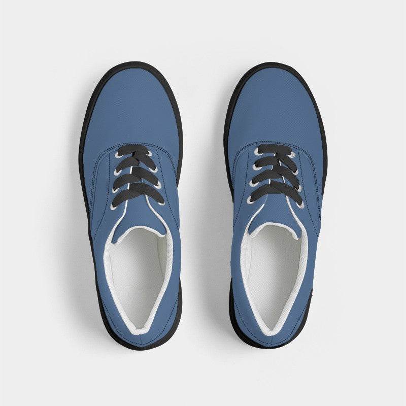 Medium Muted Blue Women's Canvas Sneakers (IB2-MU-ME) - Top