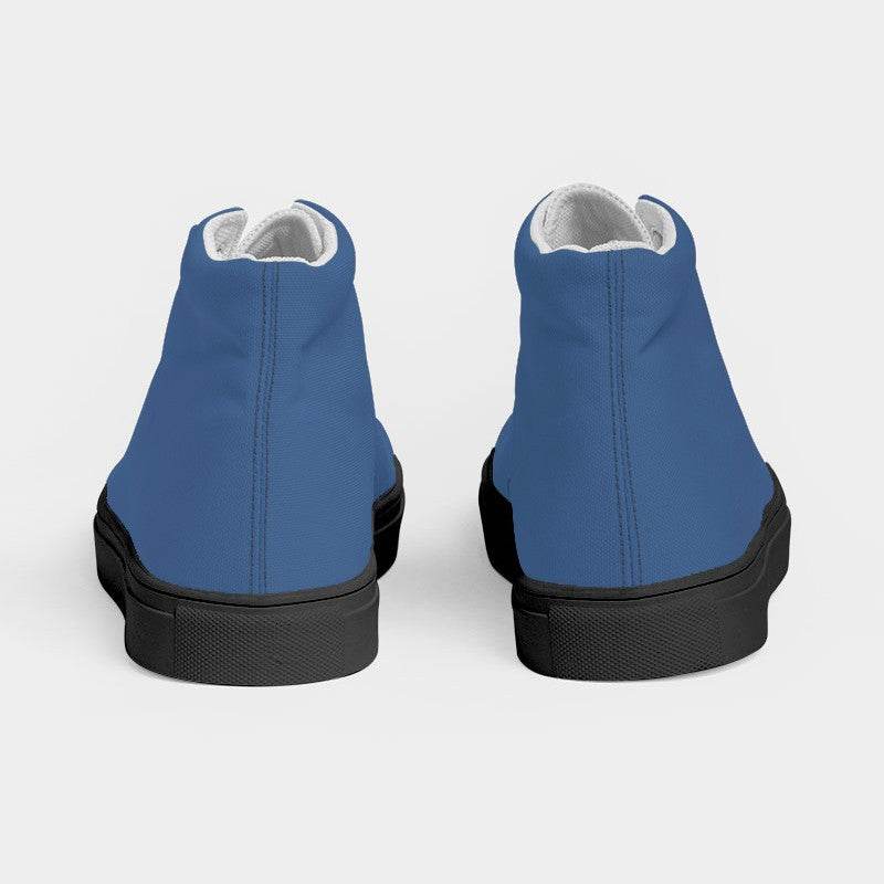 Medium Muted Blue Women's High-Top Canvas Sneakers (IB2-MU-ME) - Back