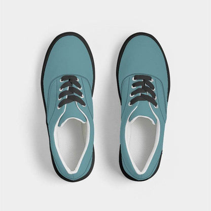 Medium Muted Cyan Men's Canvas Sneakers (C-MU-ME) - Top
