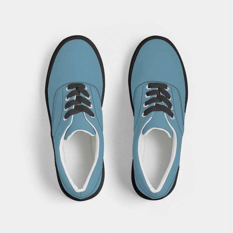 Medium Muted Cyan Women's Canvas Sneakers (BC2-MU-ME) - Top