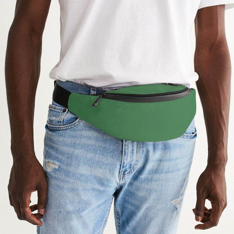 Medium Muted Green Belt Bag (G-MU-ME) - Man Front CloseUp