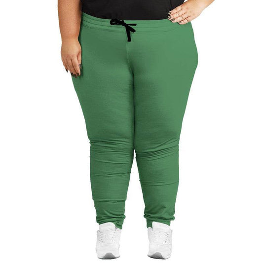Medium Muted Green Joggers PLUS (G-MU-ME) - Woman Front PLUS