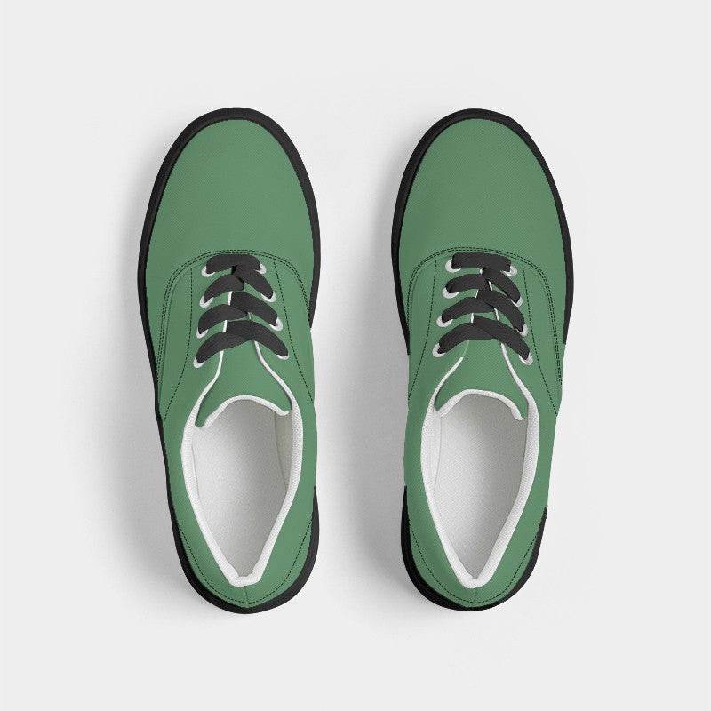 Medium Muted Green Men's Canvas Sneakers (G-MU-ME) - Top