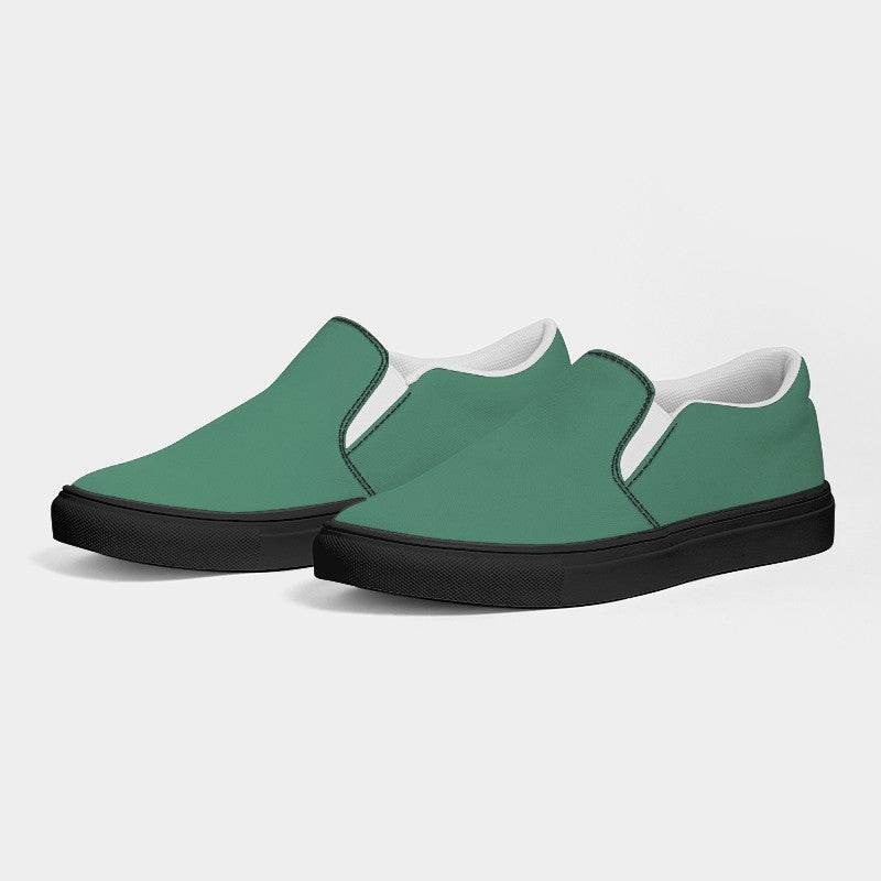 Medium Muted Green Men's Slip-On Canvas Sneakers (BGG2-MU-ME) - Side 3
