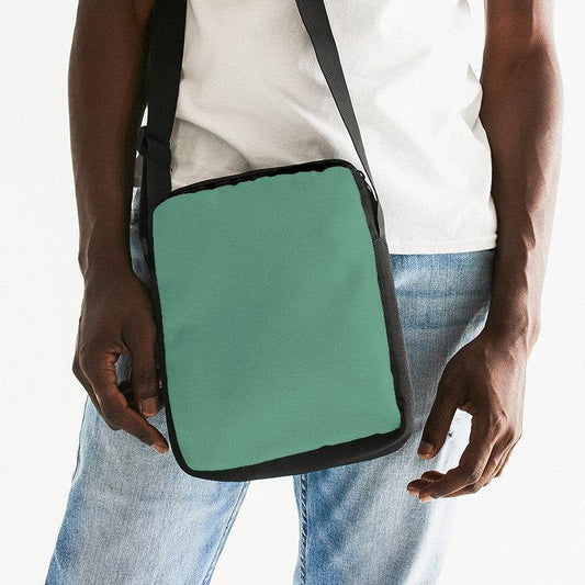 Medium Muted Green Messenger Pouch (BGG2-MU-ME) - Man Front CloseUp