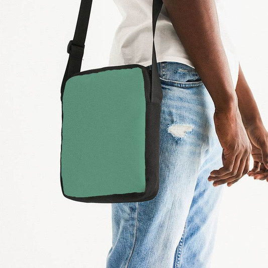 Medium Muted Green Messenger Pouch (BGG2-MU-ME) - Man Side CloseUp