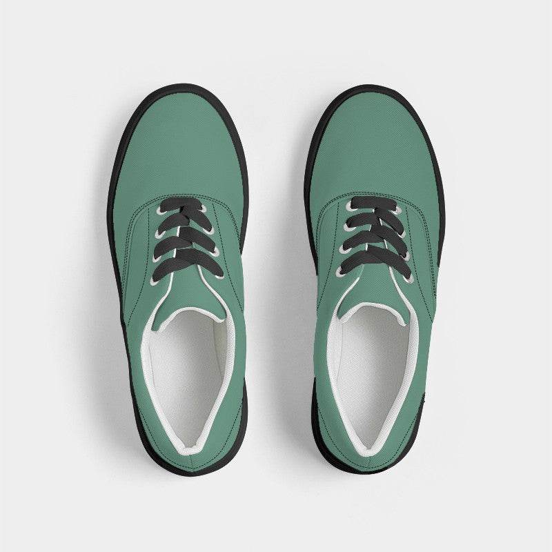 Medium Muted Green Women's Canvas Sneakers (BGG2-MU-ME) - Top