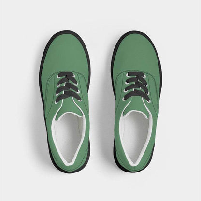 Medium Muted Green Women's Canvas Sneakers (G-MU-ME) - Top