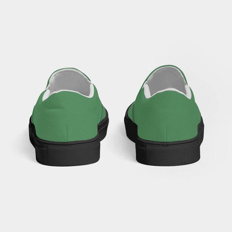 Medium Muted Green Women's Slip-On Canvas Sneakers (G-MU-ME) - Back