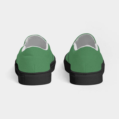 Medium Muted Green Women's Slip-On Canvas Sneakers (G-MU-ME) - Back