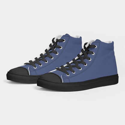 Medium Muted Indigo Men's High-Top Canvas Sneakers (I-MU-ME) - Side 3