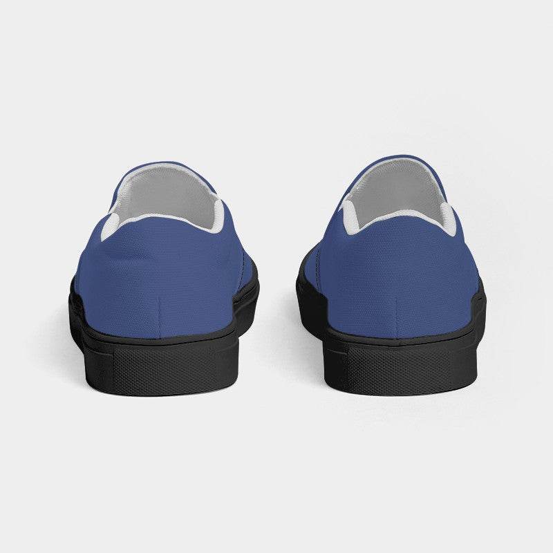 Medium Muted Indigo Men's Slip-On Canvas Sneakers (I-MU-ME) - Back