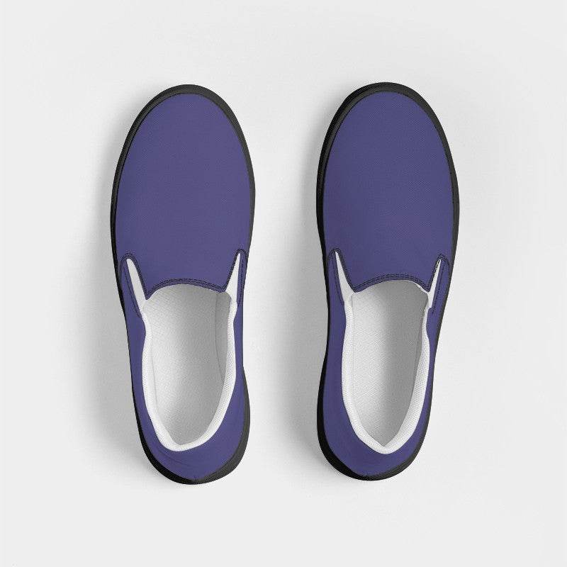 Medium Muted Indigo Men's Slip-On Canvas Sneakers (PUI2-MU-ME) - Top