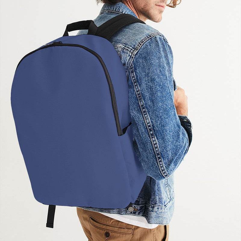Medium Muted Indigo Waterproof Backpack (I-MU-ME) - Man CloseUp