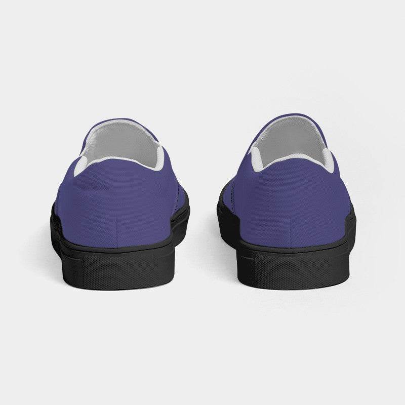 Medium Muted Indigo Women's Slip-On Canvas Sneakers (PUI2-MU-ME) - Back