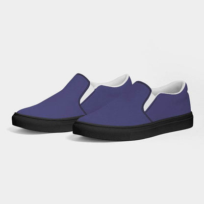 Medium Muted Indigo Women's Slip-On Canvas Sneakers (PUI2-MU-ME) - Side 3