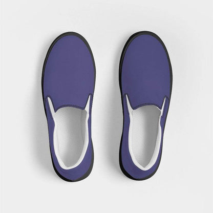 Medium Muted Indigo Women's Slip-On Canvas Sneakers (PUI2-MU-ME) - Top
