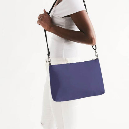 Medium Muted Indigo Zip Pouch (PUI2-MU-ME) - Side CloseUp