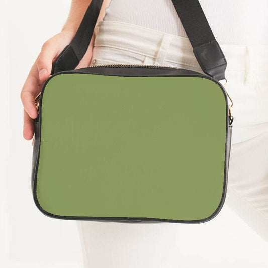 Medium Muted Lime Crossbody Bag (L-MU-ME) - Woman Front CloseUp