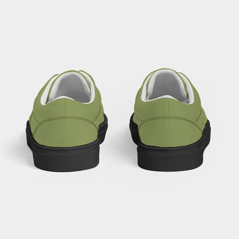 Medium Muted Lime Men's Canvas Sneakers (L-MU-ME) - Back