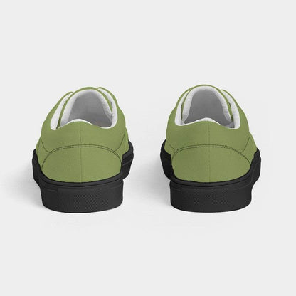 Medium Muted Lime Men's Canvas Sneakers (L-MU-ME) - Back