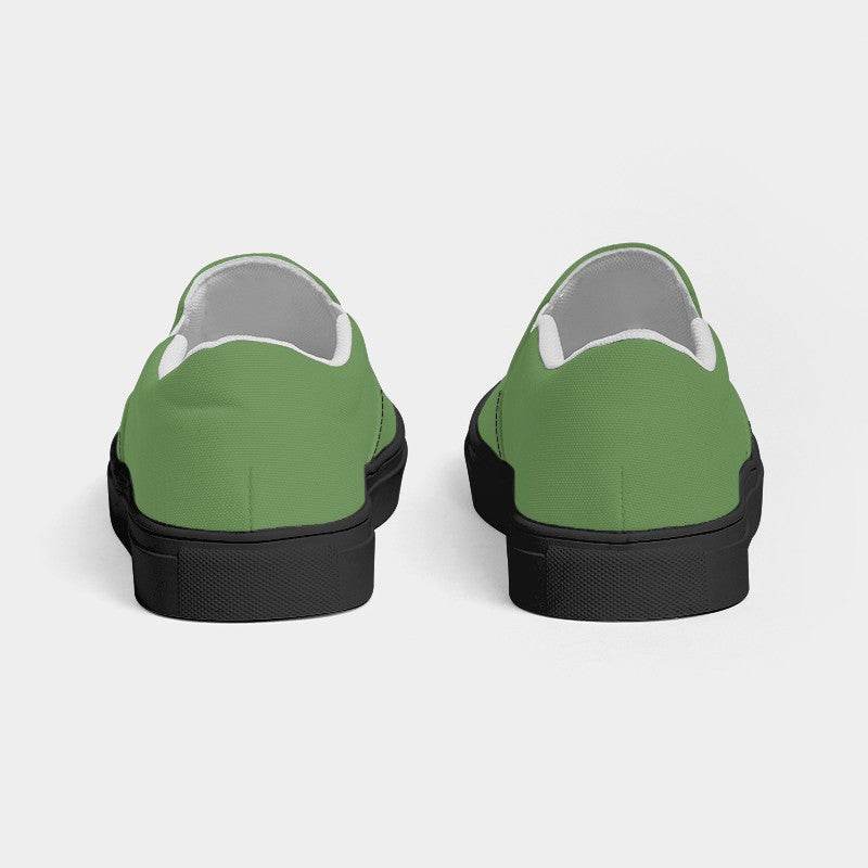 Medium Muted Lime Men's Slip-On Canvas Sneakers (GL2-MU-ME) - Back