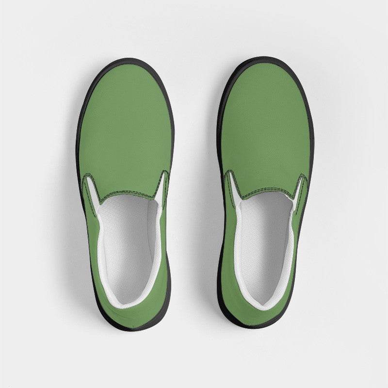 Medium Muted Lime Men's Slip-On Canvas Sneakers (GL2-MU-ME) - Top
