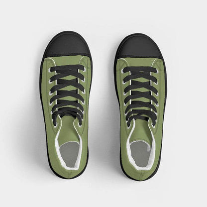 Medium Muted Lime Women's High-Top Canvas Sneakers (L-MU-ME) - Top