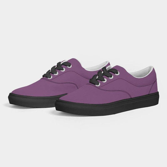 Medium Muted Magenta Men's Canvas Sneakers (M-MU-ME) - Side 3