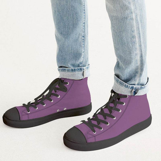 Medium Muted Magenta Men's High-Top Canvas Sneakers (M-MU-ME) - Man CloseUp