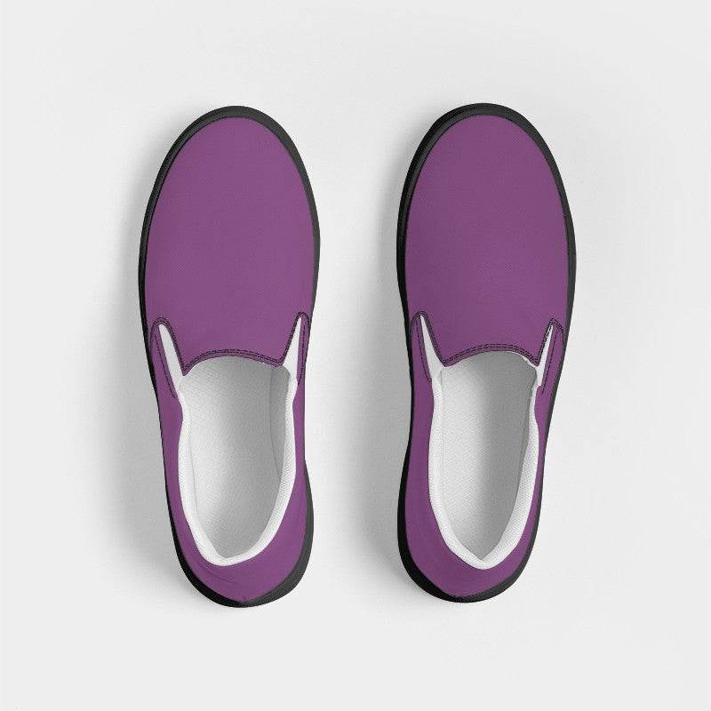 Medium Muted Magenta Men's Slip-On Canvas Sneakers (M-MU-ME) - Top