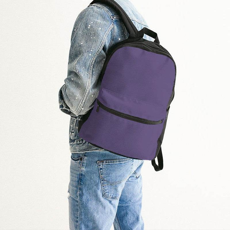 Medium Muted Purple Canvas Backpack (PU-MU-ME) - Man Back CloseUp