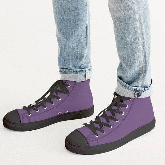 Medium Muted Purple Men's High-Top Canvas Sneakers (MPU2-MU-ME) - Man CloseUp