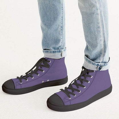 Medium Muted Purple Men's High-Top Canvas Sneakers (PU-MU-ME) - Man CloseUp