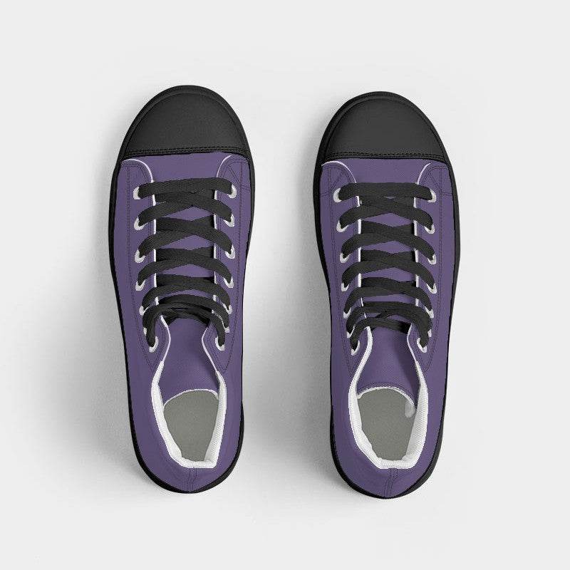 Medium Muted Purple Men's High-Top Canvas Sneakers (PU-MU-ME) - Top