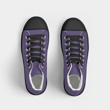 Medium Muted Purple Men's High-Top Canvas Sneakers (PU-MU-ME) - Top