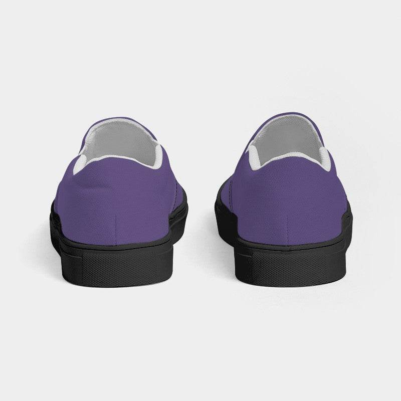 Medium Muted Purple Men's Slip-On Canvas Sneakers (PU-MU-ME) - Back
