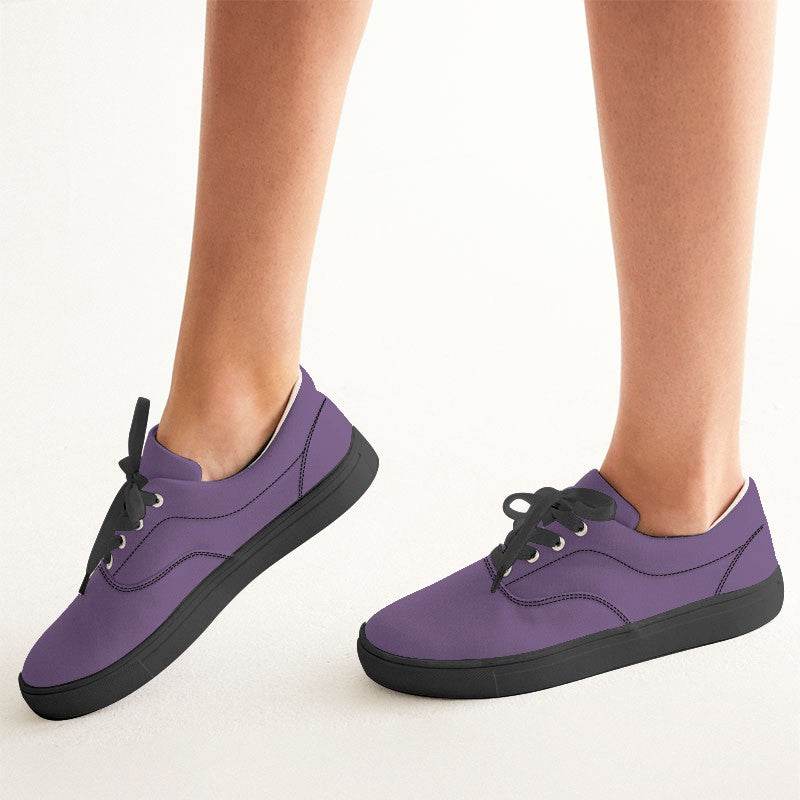 Medium Muted Purple Women's Canvas Sneakers (MPU2-MU-ME) - Woman CloseUp
