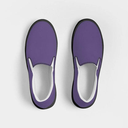 Medium Muted Purple Women's Slip-On Canvas Sneakers (PU-MU-ME) - Top