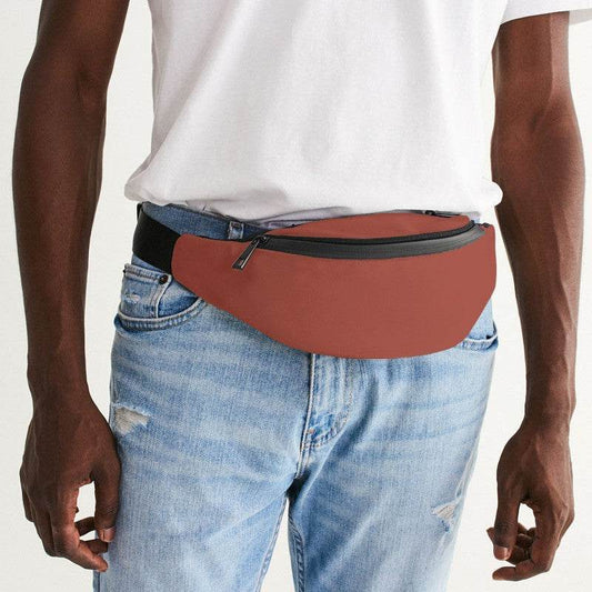 Medium Muted Red Belt Bag (R-MU-ME) - Man Front CloseUp